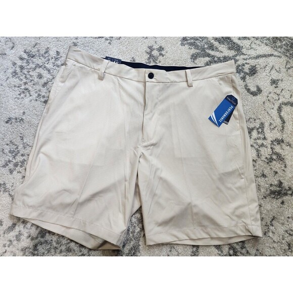 Nautica Other - Nautica Mens Slim Fit Deck Shorts Sz 40 Gold White Checkered 8.5" Inseam Stretch